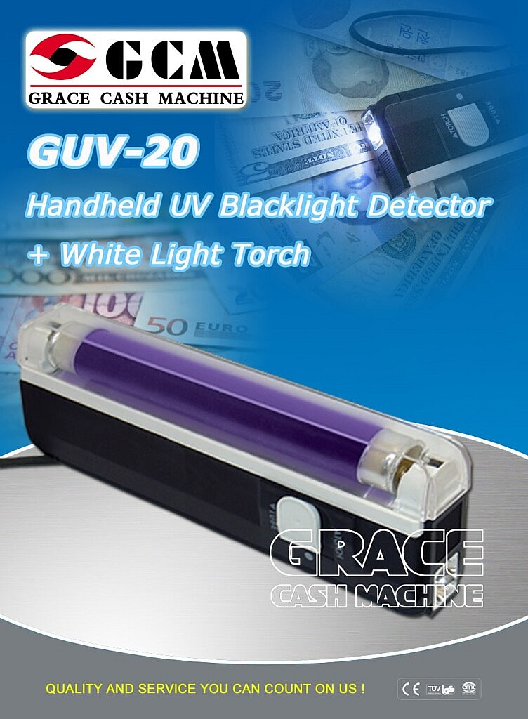GUV 20 Handheld UV Blacklight Detector + White Light Torch