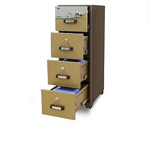 Four Drawers Digital Fire Proof Cabinets On Display At Safes And Office Security Systems Ltd Shops Showroom In Nairobi Kenya 1