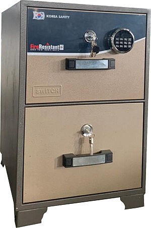 Two Drawers Digital Fire Proof Cabinets On Display At Safes And Office Security Systems Ltd Shops Showroom In Nairobi Kenya 2
